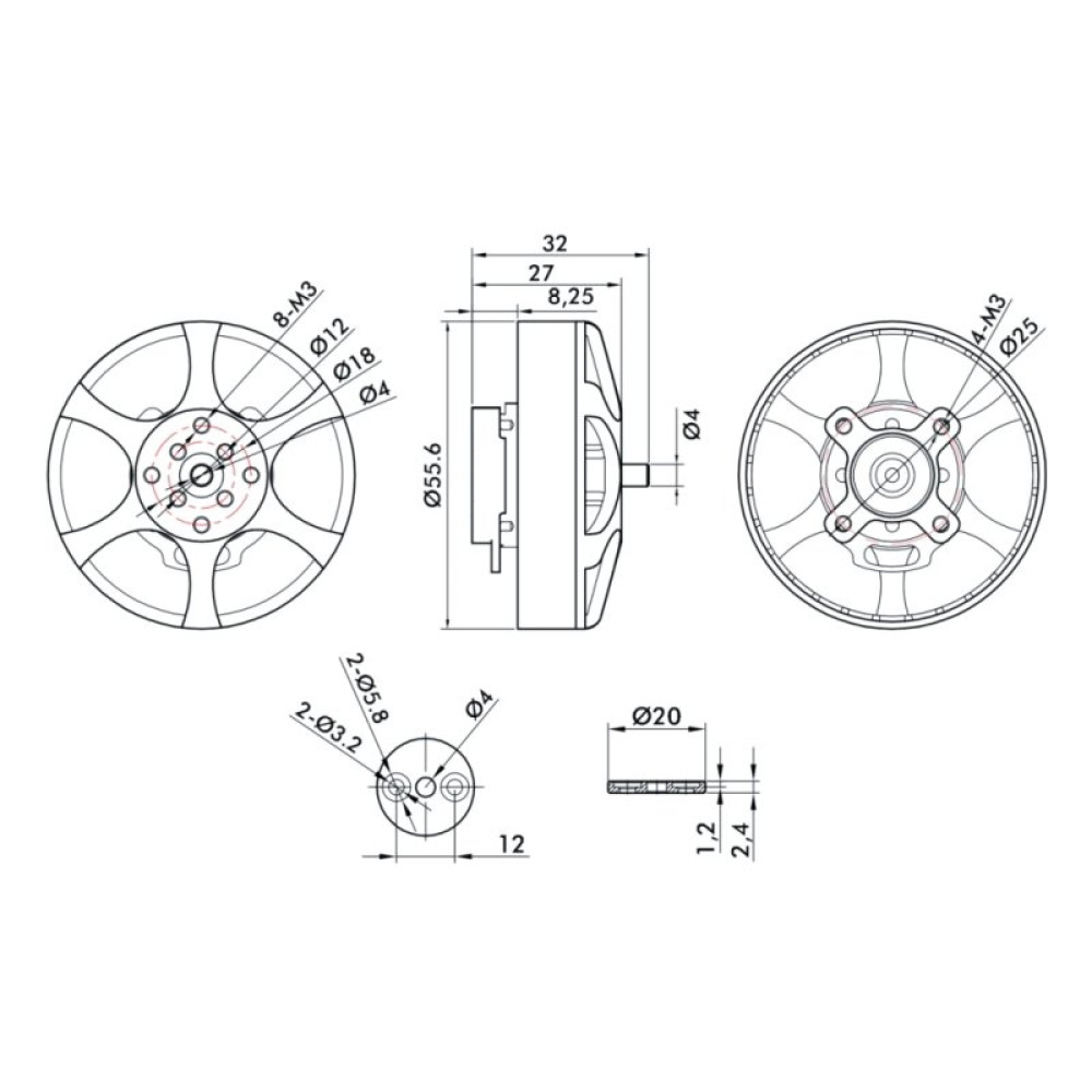 Мотор T-Motor Antigravity MN5008 KV340 6S для коптеров (TM-MN5008-340)