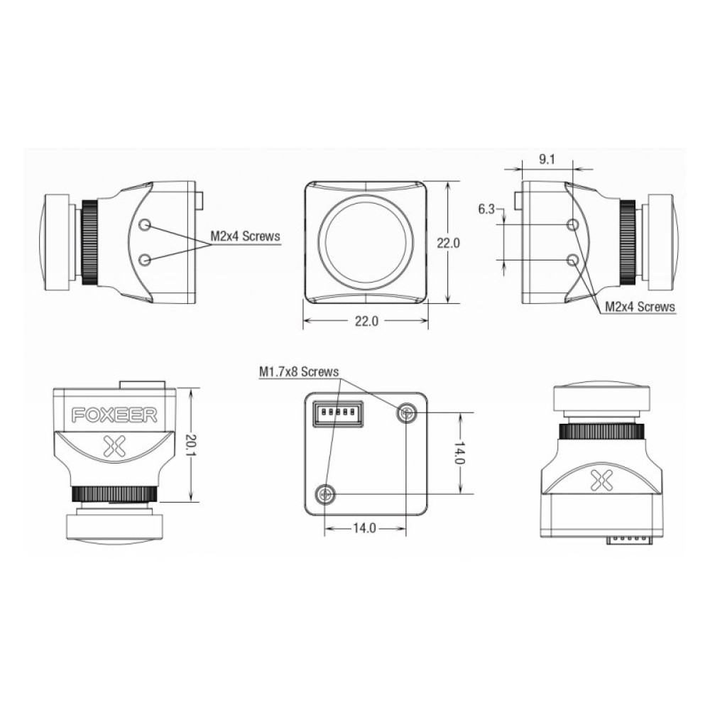 Камера FPV Foxeer Cat 3 Mini 1/3" 1200TVL M12 L2.1 (чорний) (FOX-HS1259)