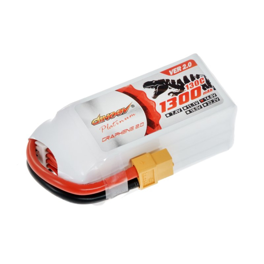 Аккумулятор для квадрокоптера Dinogy PLATINUM G2.0 Li-Pol 1300 мАч 14.8 В 77x34x34 мм XT60 130C (DLC-4S1300XTPV2-XT) Аккумулятор для квадрокоптера Dinogy PLATINUM G2.0 Li-Pol 1300 мАч 14.8 В 77x34x34 мм XT60 130C (DLC-4S1300XTPV2-XT)