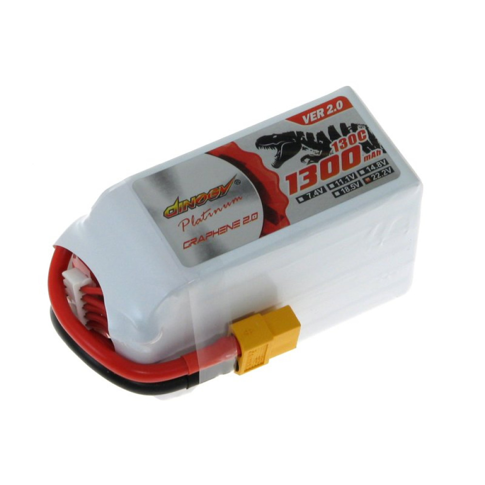 Аккумулятор для квадрокоптера Dinogy PLATINUM G2.0 Li-Pol 1300 мАч 22.2 В 77x35x50 мм XT60 130C (DLC-6S1300XTPV2-XT) Аккумулятор для квадрокоптера Dinogy PLATINUM G2.0 Li-Pol 1300 мАч 22.2 В 77x35x50 мм XT60 130C (DLC-6S1300XTPV2-XT)