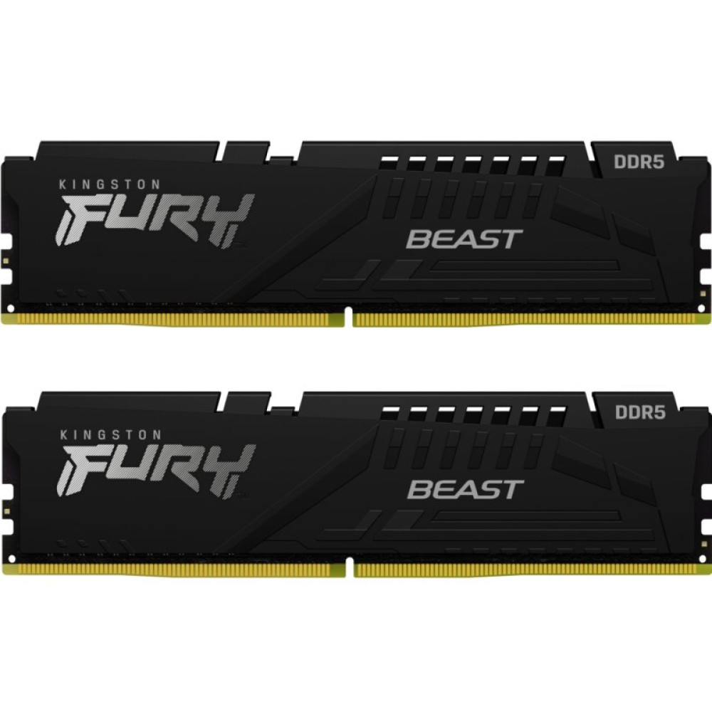 Модуль памяти для компьютера DDR5 16GB (2x8GB) 4800 MHz Beast Black Kingston Fury (ex.HyperX) (KF548C38BBK2-16)