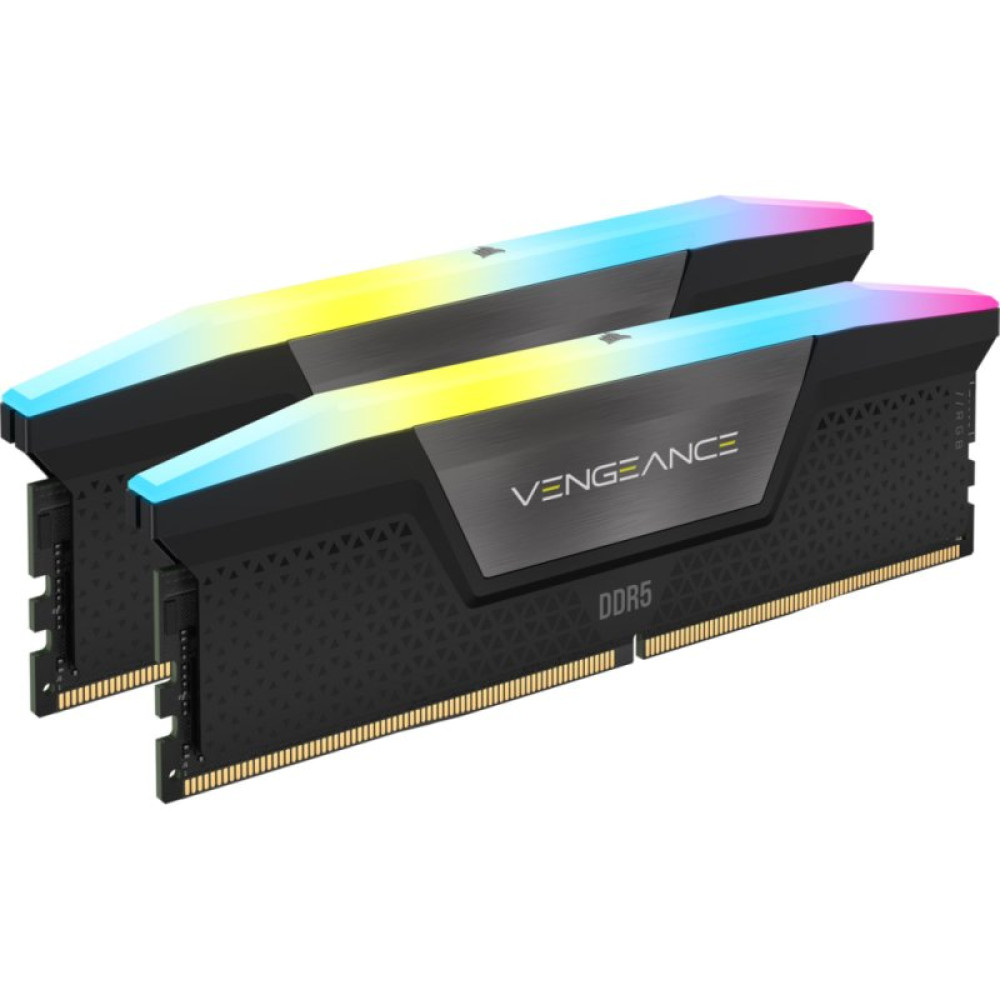 Модуль пам'яті для комп'ютера DDR5 48GB (2x24GB) 6000 MHz Vengeance RGB Black Corsair (CMH48GX5M2E6000C36)