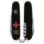 Нож Victorinox Huntsman Army 91 мм Чорний Емблема ЗСУ + Напис ЗСУ (1.3713.3_W1011u)