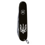 Нож Victorinox Huntsman Ukraine 91 мм Чорний Тризуб готичний білий (1.3713.3_T0630u)