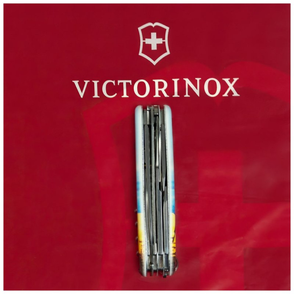 Ніж Victorinox Huntsman Ukraine 3D 91 мм Марка русскій воєнний корабль ВСЬО (1.3713.7_T3120h)