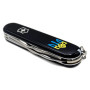 Ніж Victorinox Spartan Ukraine 91 мм Чорний Тризуб синьо-жовтий (1.3603.3_T0016u)