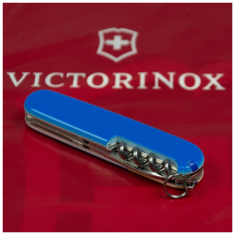 Ніж Victorinox Spartan Ukraine 91 мм Герб на прапорі вертикальний (1.3603.7_T3030p)