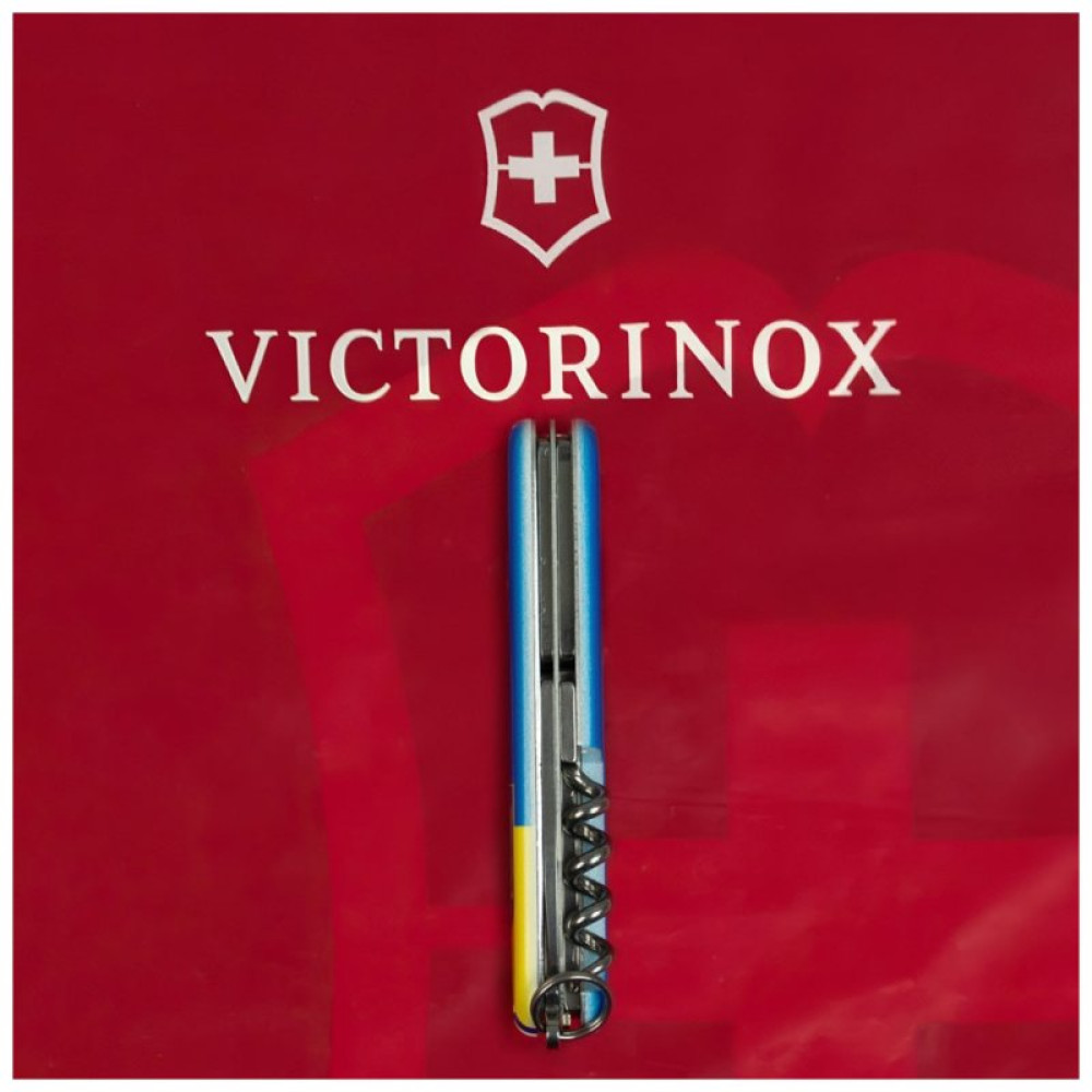 Ніж Victorinox Spartan Ukraine 91 мм Герб на прапорі вертикальний (1.3603.7_T3030p)