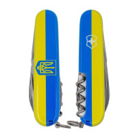 Нож Victorinox Spartan Ukraine 91 мм Герб на прапорі горизонтальний (1.3603.3_T3040p)