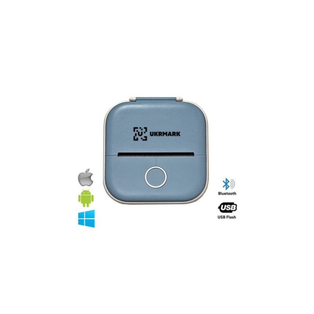 Принтер чеків UKRMARK P02BL Bluetooth, блакитний (00936)