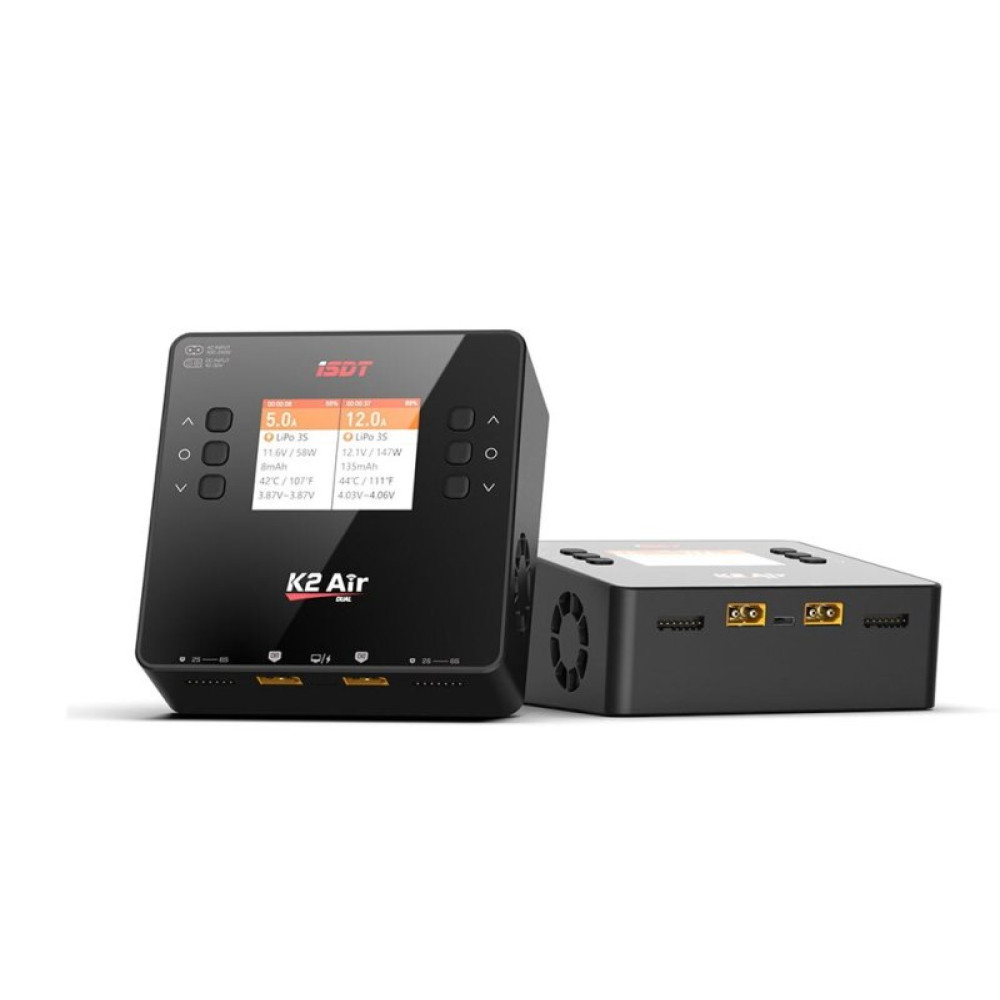 Зарядное устройство дуо универсальное ISDT K2 AIR 20A AC/DC 200W/500W с блоком питания (ISDT-K2AIR)