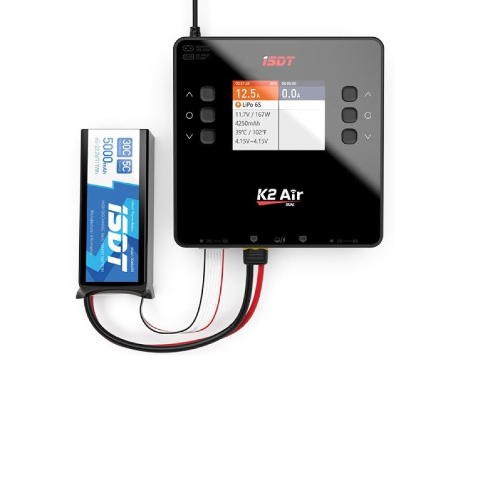 Зарядное устройство дуо универсальное ISDT K2 AIR 20A AC/DC 200W/500W с блоком питания (ISDT-K2AIR)