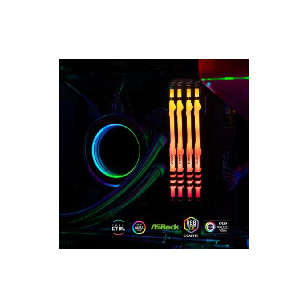 Модуль пам'яті для комп'ютера DDR4 16GB 3200 MHz Beast RGB Kingston Fury (ex.HyperX) (KF432C16BBA/16)