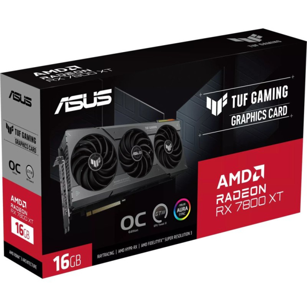 Видеокарта ASUS Radeon RX 7800 XT 16Gb TUF GAMING OC (TUF-RX7800XT-O16G-GAMING)