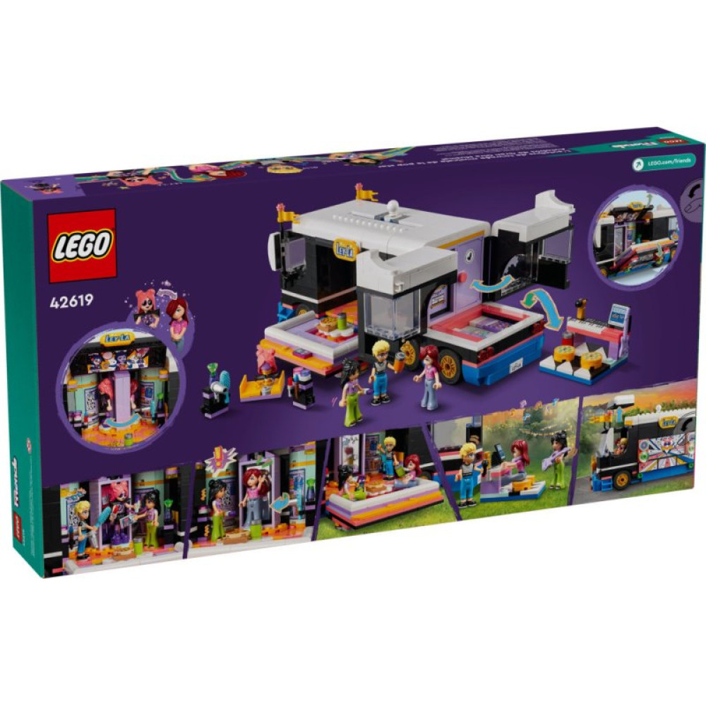 Конструктор LEGO Friends Автобус для музыкального тура поп-звезды 845 деталей (42619)