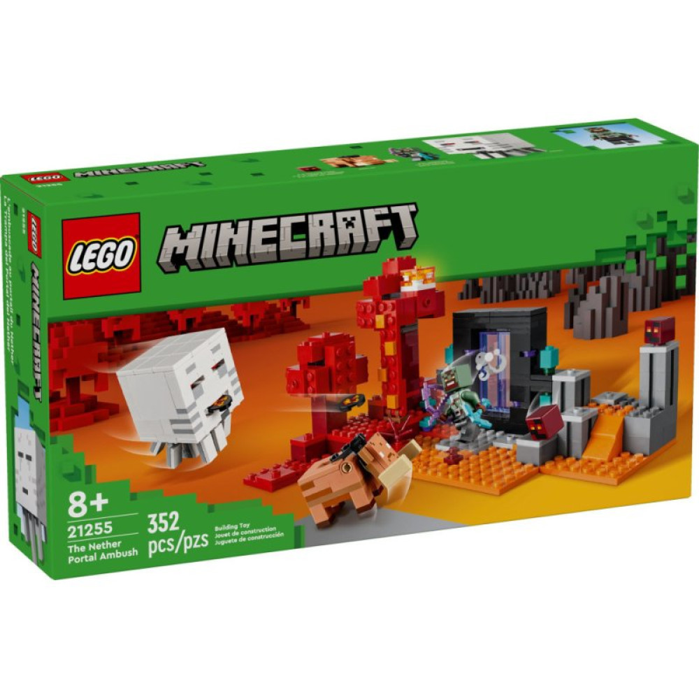 Конструктор LEGO Minecraft Засада у портала в Нижний мир 352 деталей (21255) Конструктор LEGO Minecraft Засада у портала в Нижний мир 352 деталей (21255)