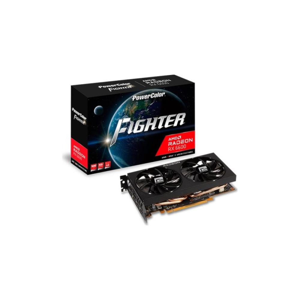 Видеокарта PowerColor Radeon RX 6600 8Gb Fighter (AXRX 6600 8GBD6-3DH) Видеокарта PowerColor Radeon RX 6600 8Gb Fighter (AXRX 6600 8GBD6-3DH)