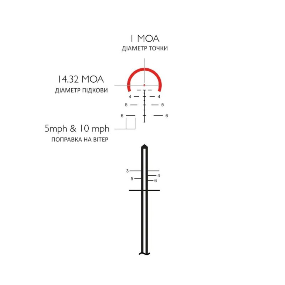 Оптический прицел Hawke Vantage 30 WA 1-8х24 сітка Tactical BDC - 5.56 з підсвічуванням (14402)
