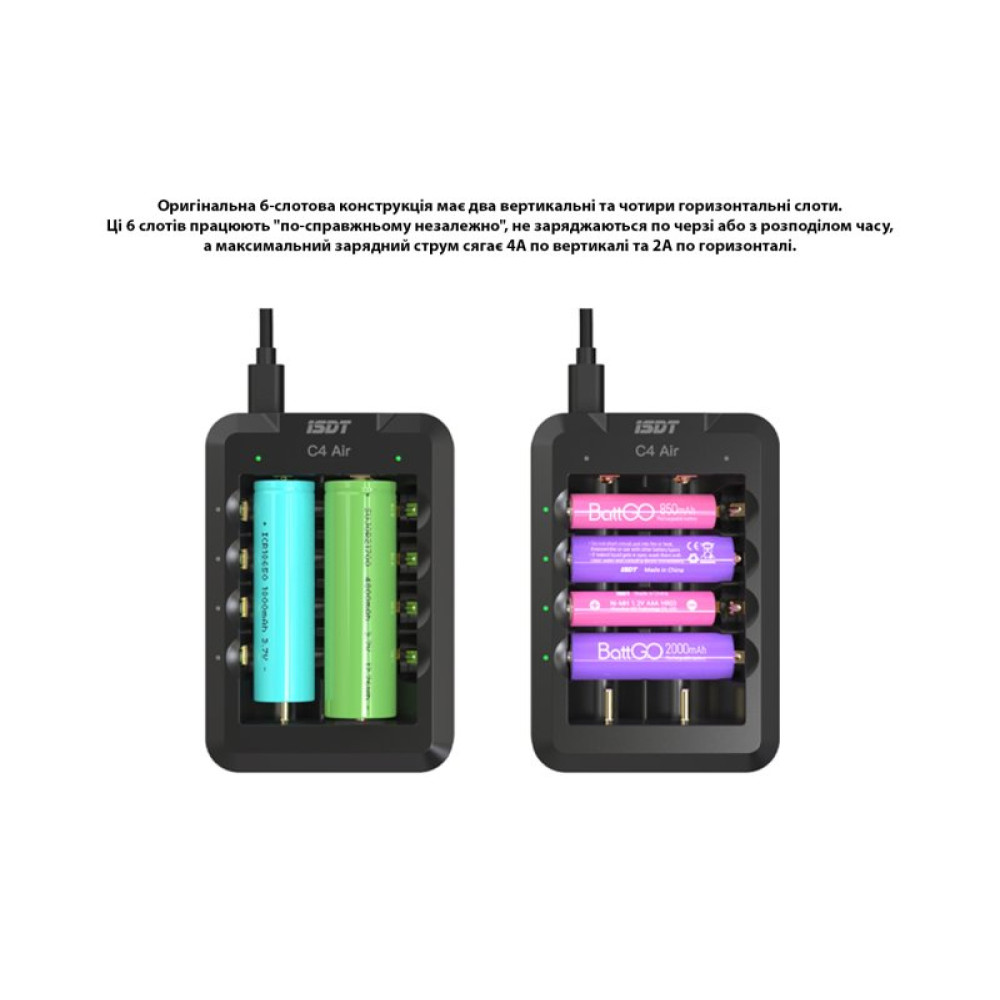 Зарядное устройство ISDT C4 AIR 40W для пальчиковых аккумуляторов (ISDT-C4AIR)