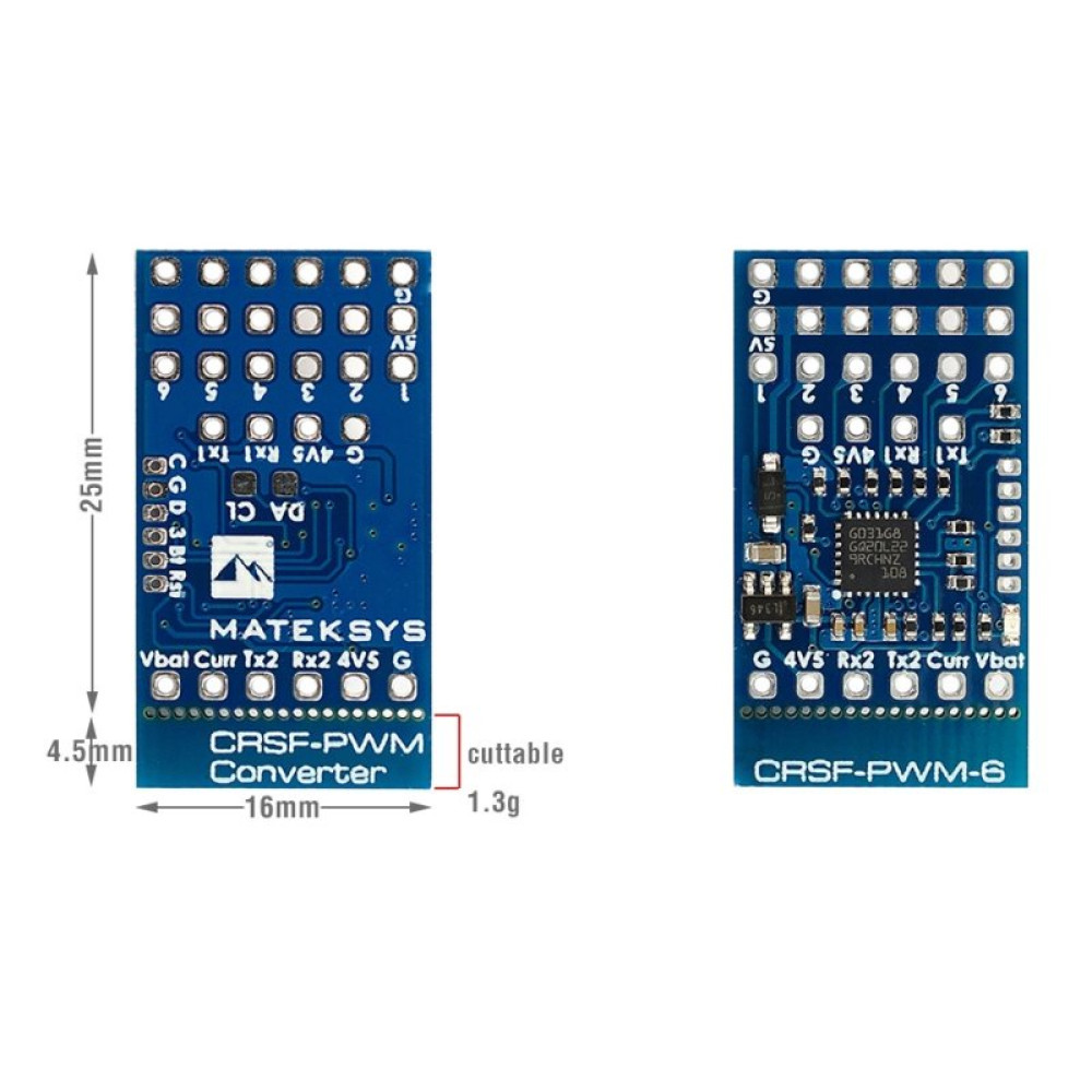 Конвертер радиоуправления Matek CRSF-PWM-6 (MATEK-CRSF-PWM-6) Конвертер радиоуправления Matek CRSF-PWM-6 (MATEK-CRSF-PWM-6)