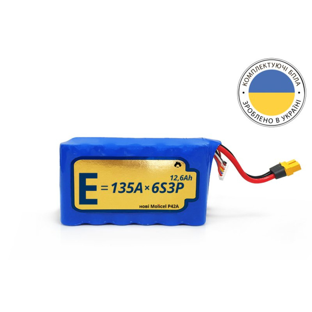 Аккумулятор для квадрокоптера Energy Life Li-Ion 6S3P 21700-P42A 10AWG XT60-F (ENL-6S3P-21700-P42A-001) Аккумулятор для квадрокоптера Energy Life Li-Ion 6S3P 21700-P42A 10AWG XT60-F (ENL-6S3P-21700-P42A-001)