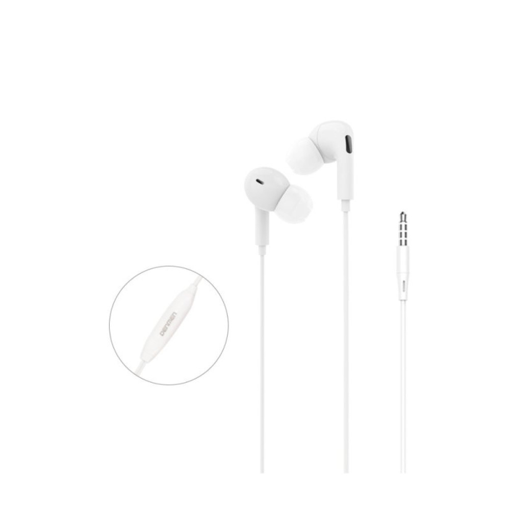 Наушники Denmen HF DR06 3.5mm 1.2 м White (DE-DR06-WH)