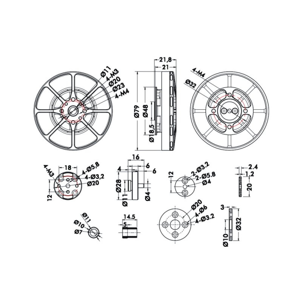 Мотор T-Motor Antigravity MN7005 KV230 6S для коптеров (TM-MN7005-230)