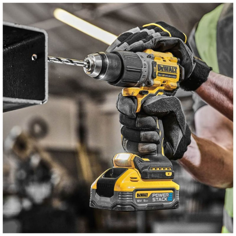 Шуруповерт DeWALT XR Li-Ion PowerStack 18 В, 2x5Ah, 90 Нм, 0-650/0-2000 об/мин, TSTAK (DCD805H2T)