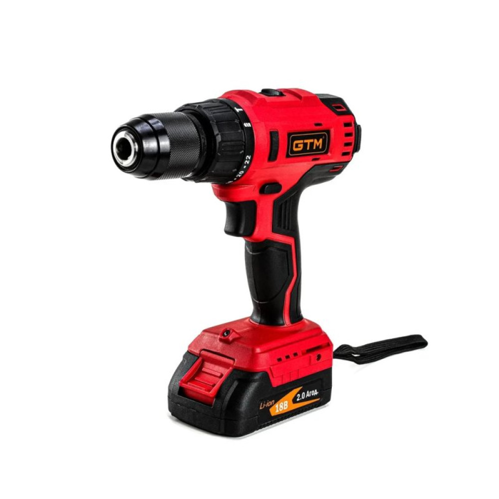 Шуруповерт GTM DSI18/60BL с ударом, 18V, 60Нм, 2x2Ah (DSI18/60BL)