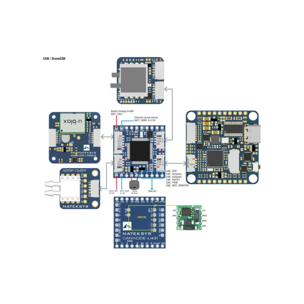 Хаб Matek CAN-L431 концентратор датчиков (MATEK-CAN-L431) Хаб Matek CAN-L431 концентратор датчиков (MATEK-CAN-L431)