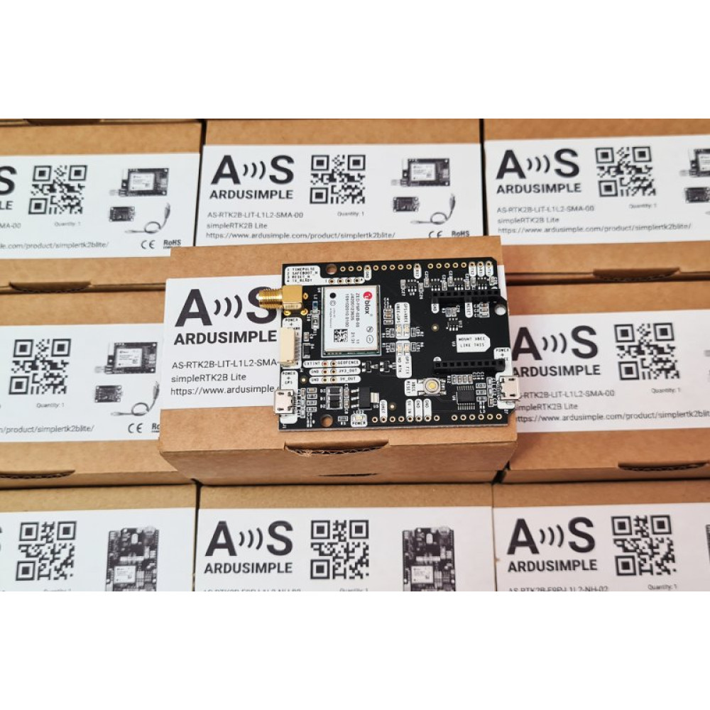 Модуль GPS RTK ArduSimple SimpleRTK2B Lite ZED-F9P (AS-RTK2B-LIT-L1L2-SMA-00) Модуль GPS RTK ArduSimple SimpleRTK2B Lite ZED-F9P (AS-RTK2B-LIT-L1L2-SMA-00)