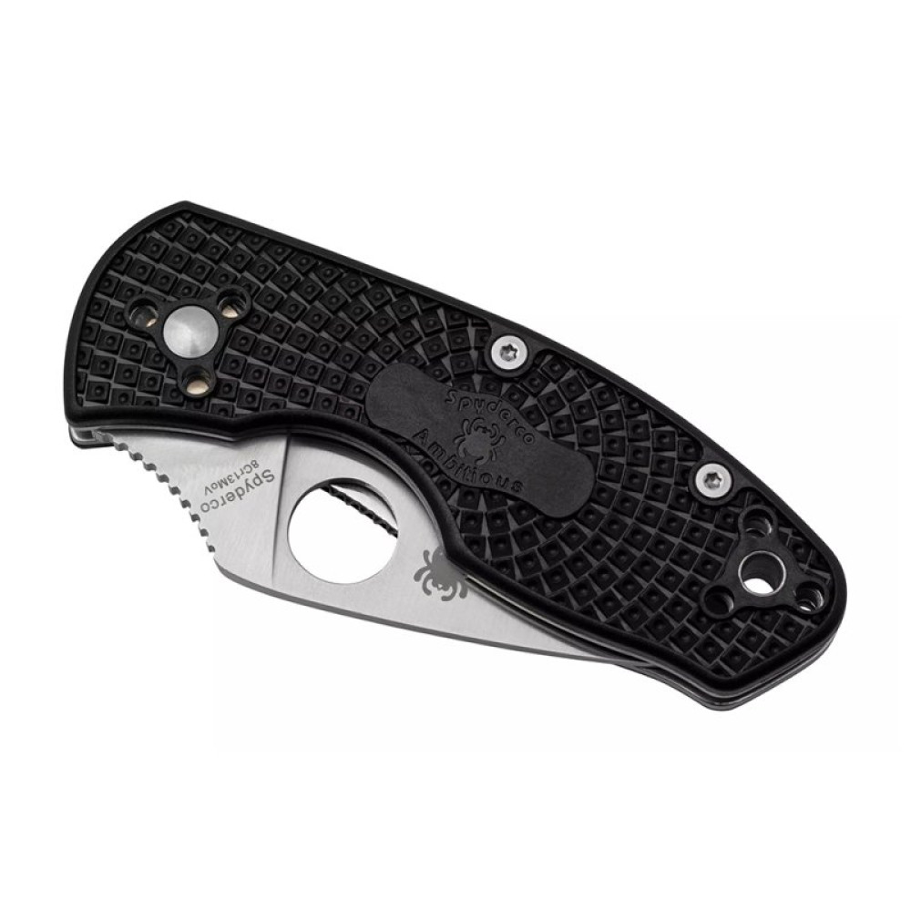 Нож Spyderco Ambitious Serrated Black (C148SBK)