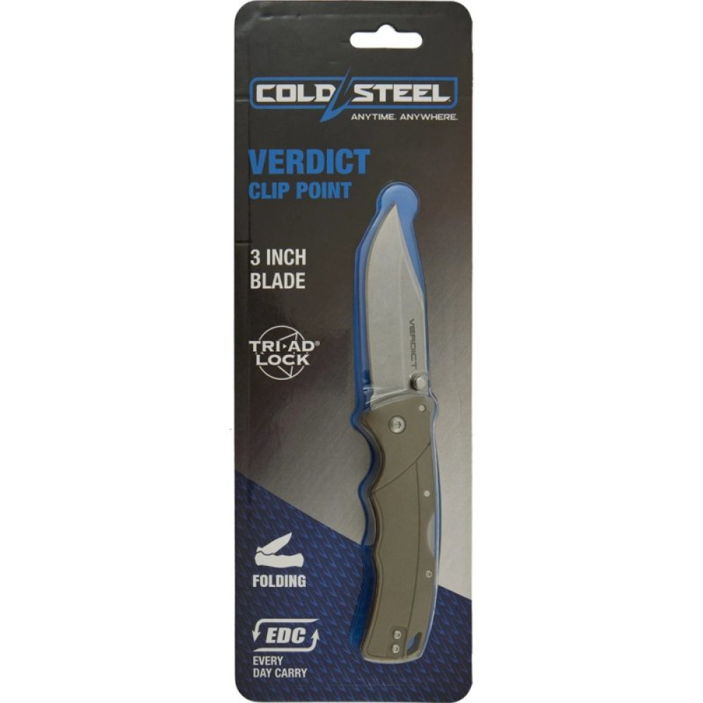 Нож Cold Steel Verdict Clip Point FDE (блістер) (CS-FL-C3CPSSFDEZ)