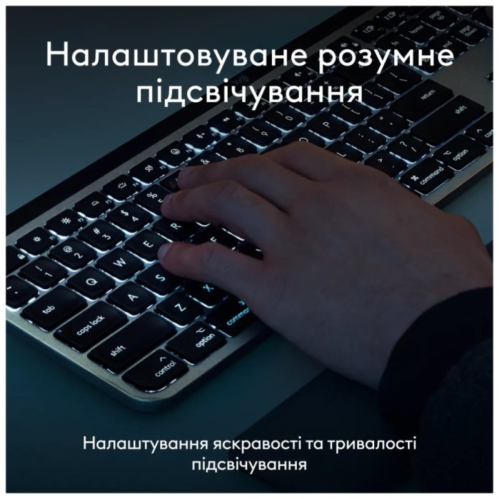 Клавиатура Logitech MX Keys S для MAC Bluetooth/Wireless UA Pale Grey (920-011638)