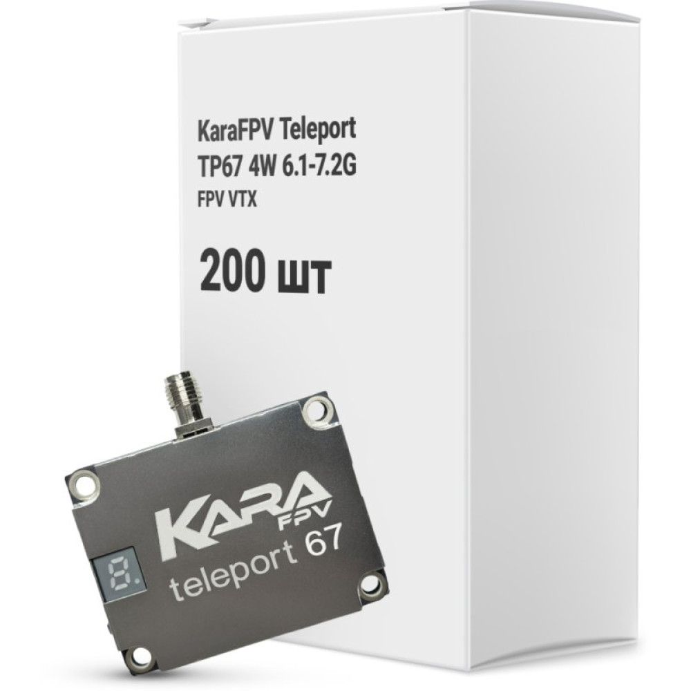 Видеопередатчик (VTX) KaraFPV Teleport67 4W 6.1-7.2G упаковка 200 шт. (TX6704B)