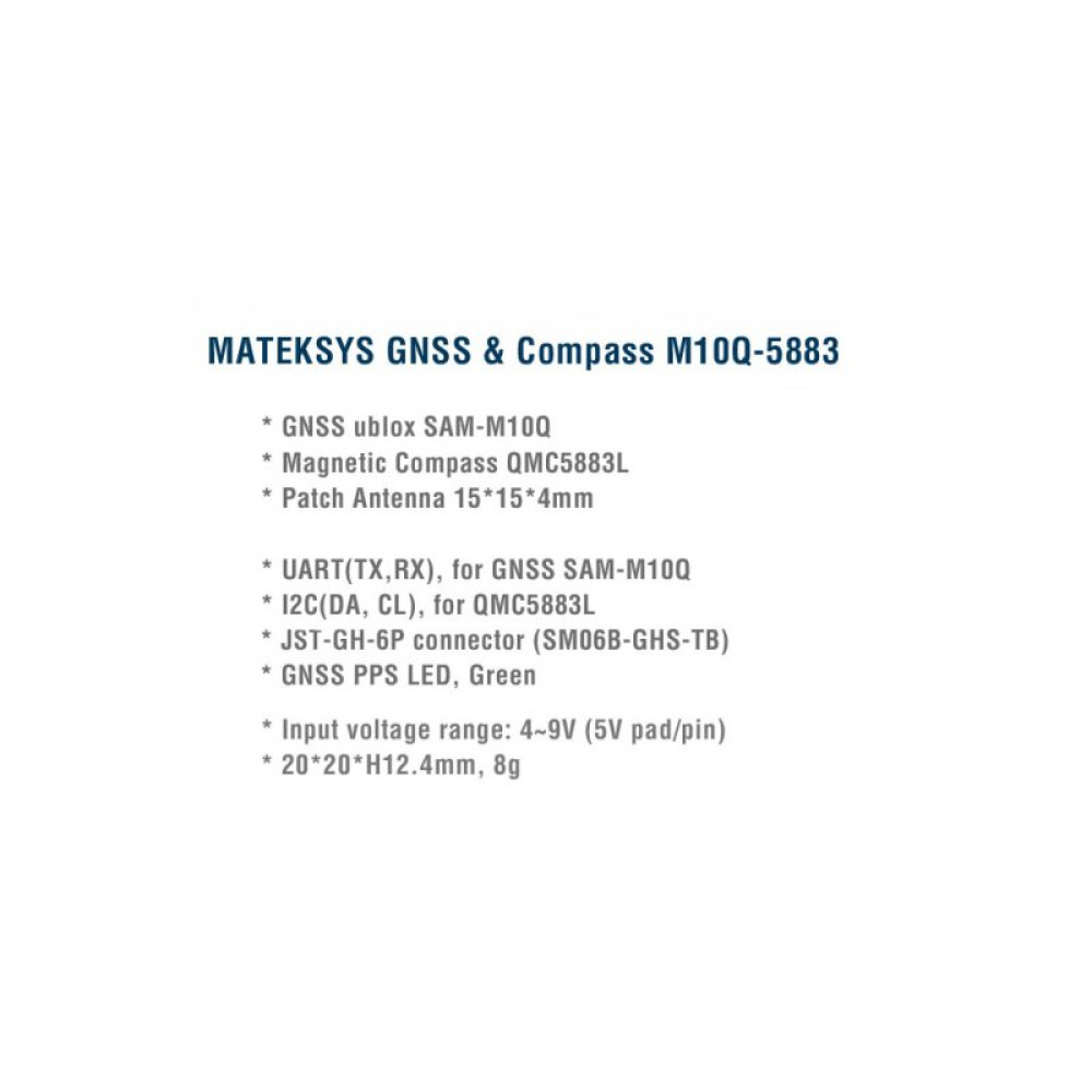 GPS модуль для дрона MATEK M10Q-5883 GNSS + Compass (M10Q5883)