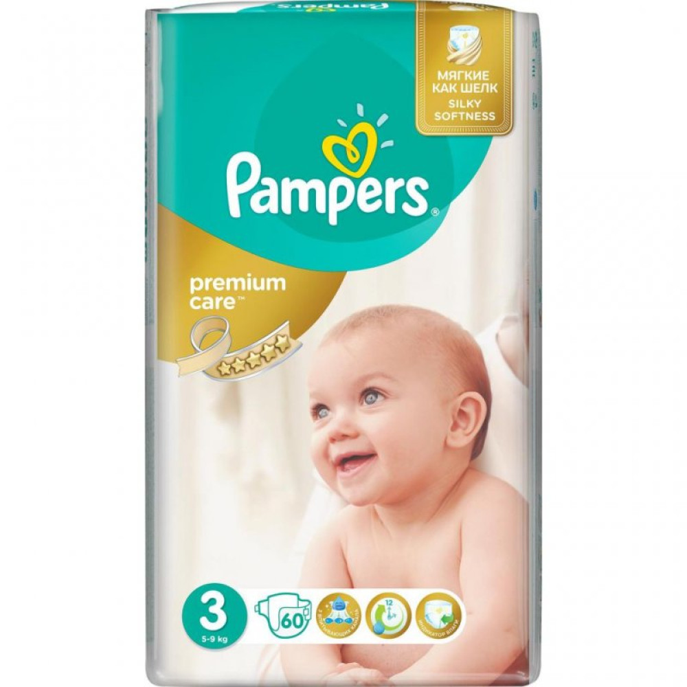 Подгузник Pampers Premium Care Midi Размер 3 (5-9 кг) 60 шт (4015400274780) Подгузник Pampers Premium Care Midi Размер 3 (5-9 кг) 60 шт (4015400274780)