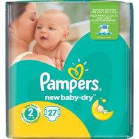 Подгузник Pampers New Baby-Dry Mini Размер 2 (3-6 кг), 27 шт (4015400537397)