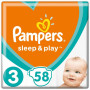 Подгузник Pampers Sleep & Play Midi Размер 3 (6-10 кг), 58 шт (4015400224211)