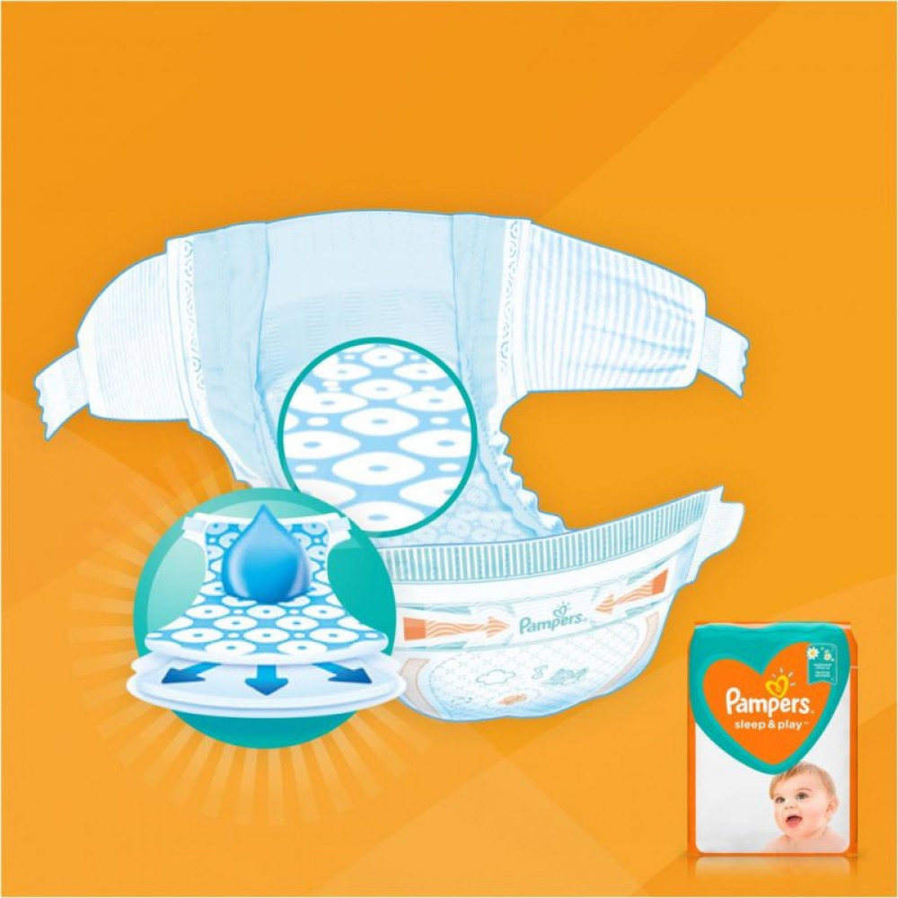 Подгузник Pampers Sleep & Play Midi Размер 3 (6-10 кг), 58 шт (4015400224211)