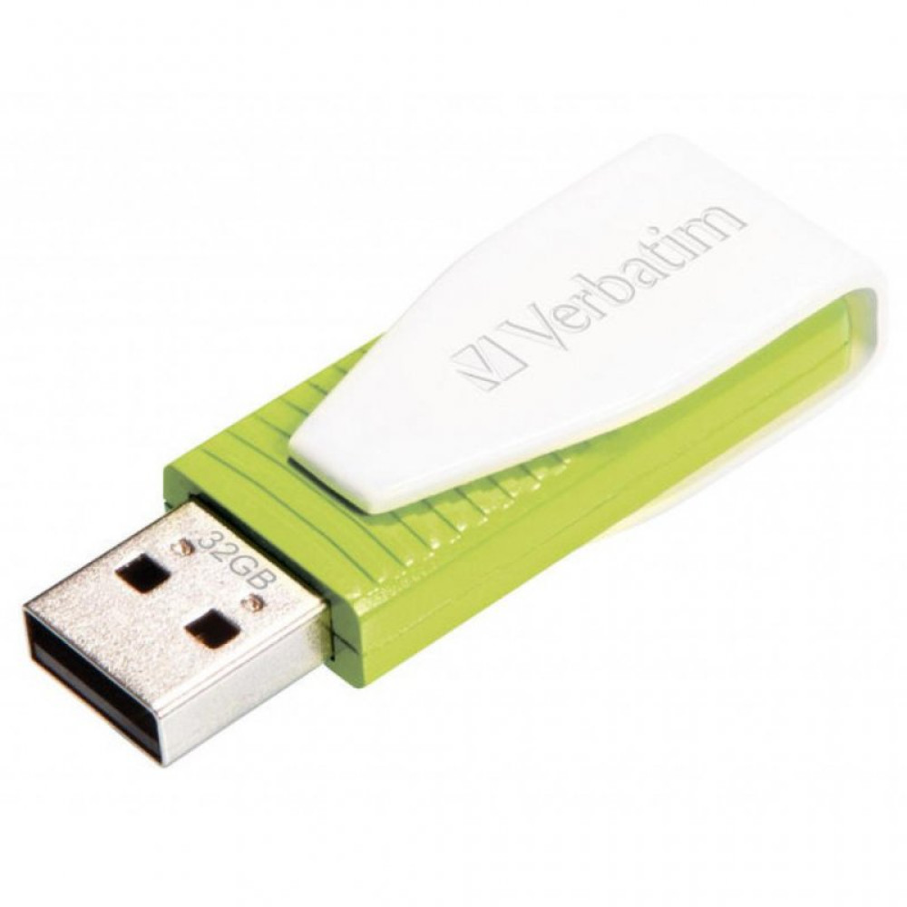 USB флеш накопичувач Verbatim 32GB STORE'N'GO SWIVEL GREEN USB 2.0 (49815)