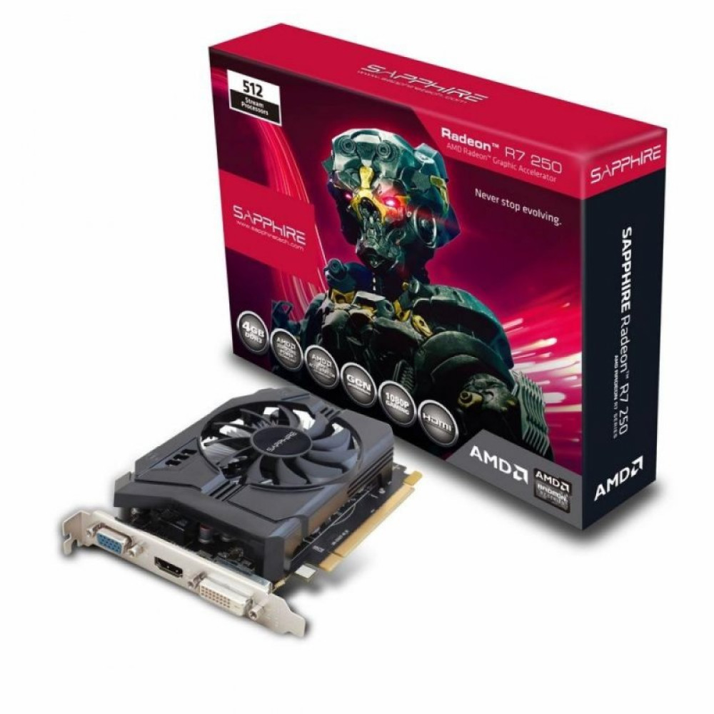 Видеокарта Sapphire Radeon R7 250 4096Mb 512SP (11215-23-20G) Видеокарта Sapphire Radeon R7 250 4096Mb 512SP (11215-23-20G)