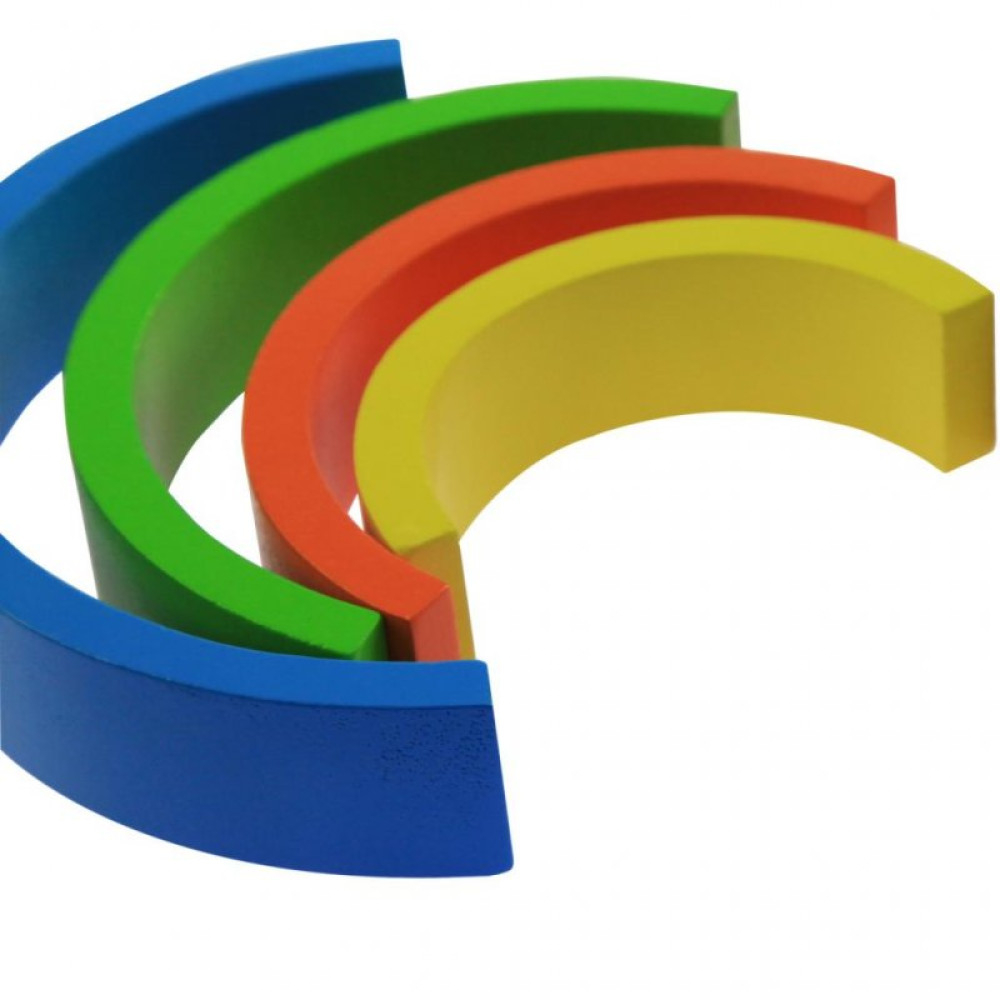 Конструктор Goki Радужные строительные блоки с окнами (58620)