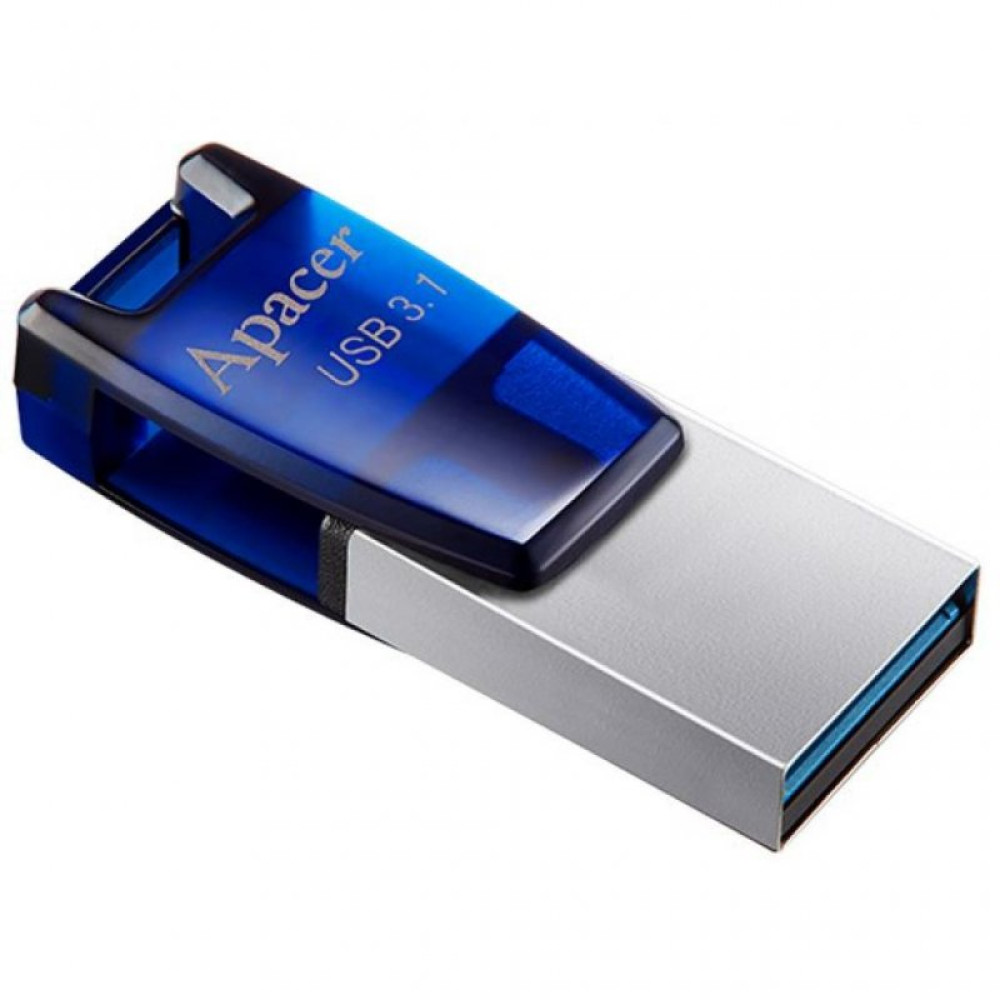 USB флеш накопитель Apacer 64GB AH179 Blue USB 3.1 OTG (AP64GAH179U-1)