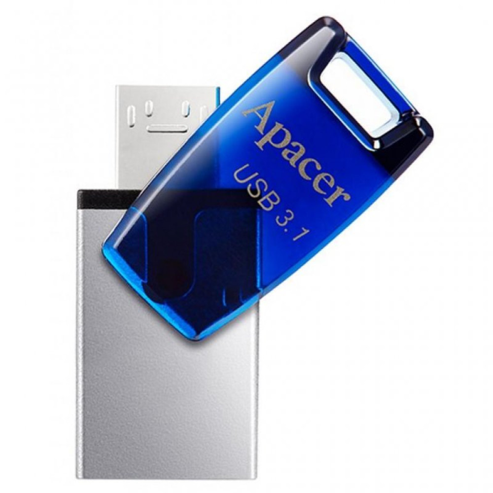 USB флеш накопитель Apacer 64GB AH179 Blue USB 3.1 OTG (AP64GAH179U-1)