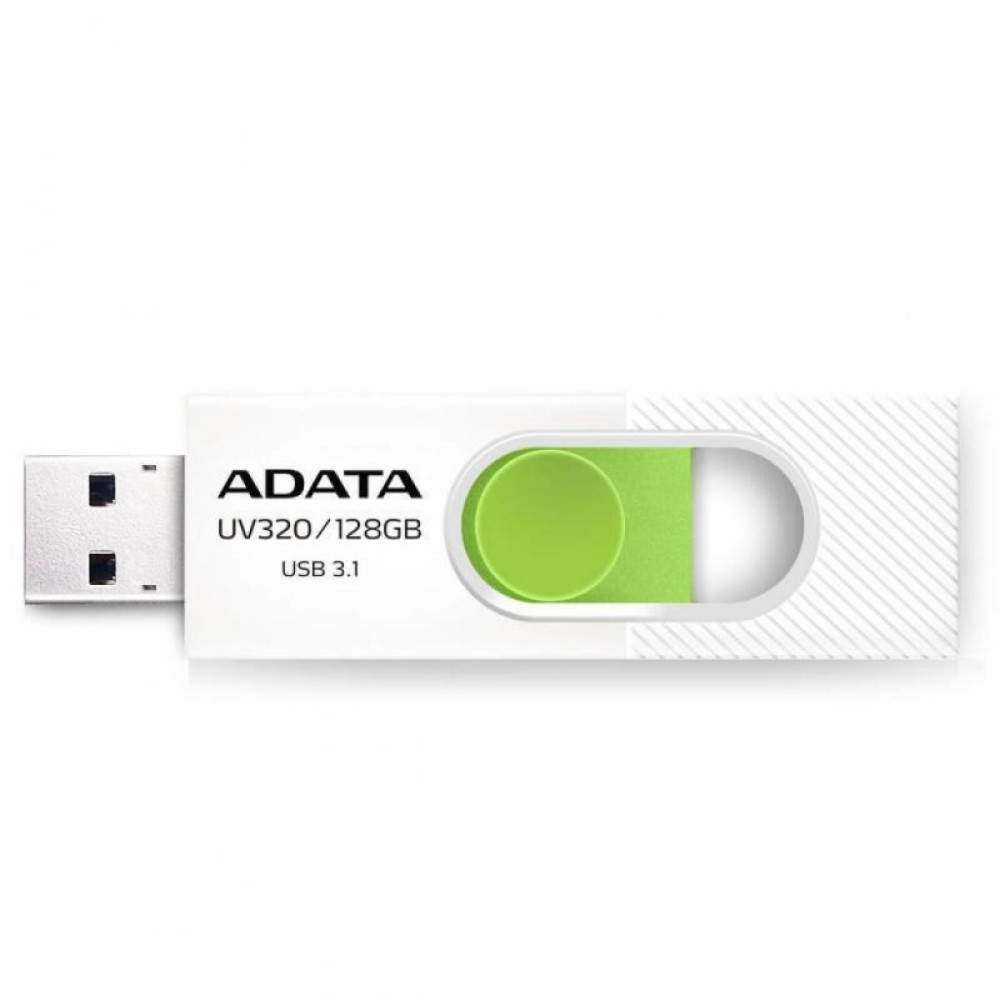 USB флеш накопитель ADATA 128GB UV320 White/Green USB 3.1 (AUV320-128G-RWHGN)