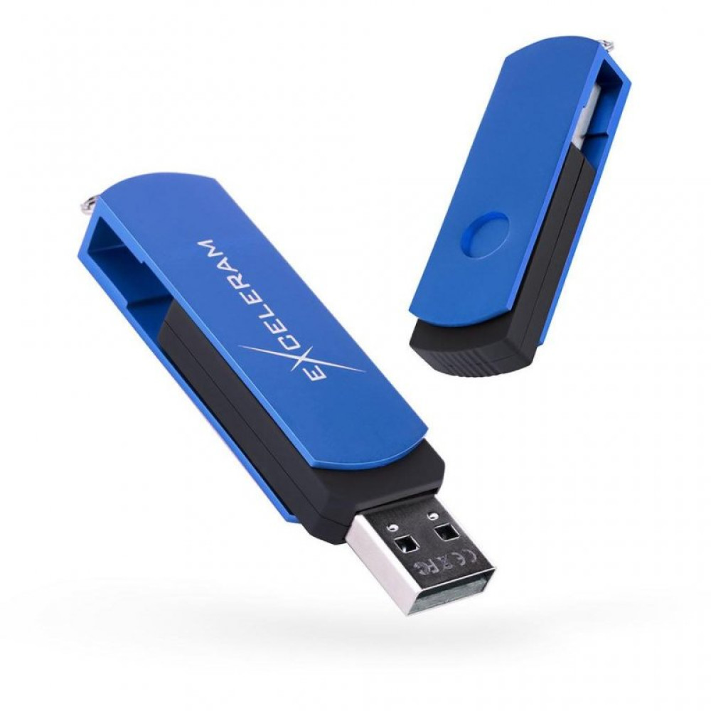 USB флеш накопитель eXceleram 64GB P2 Series Blue USB 2.0 (EXP2U2BLB64)
