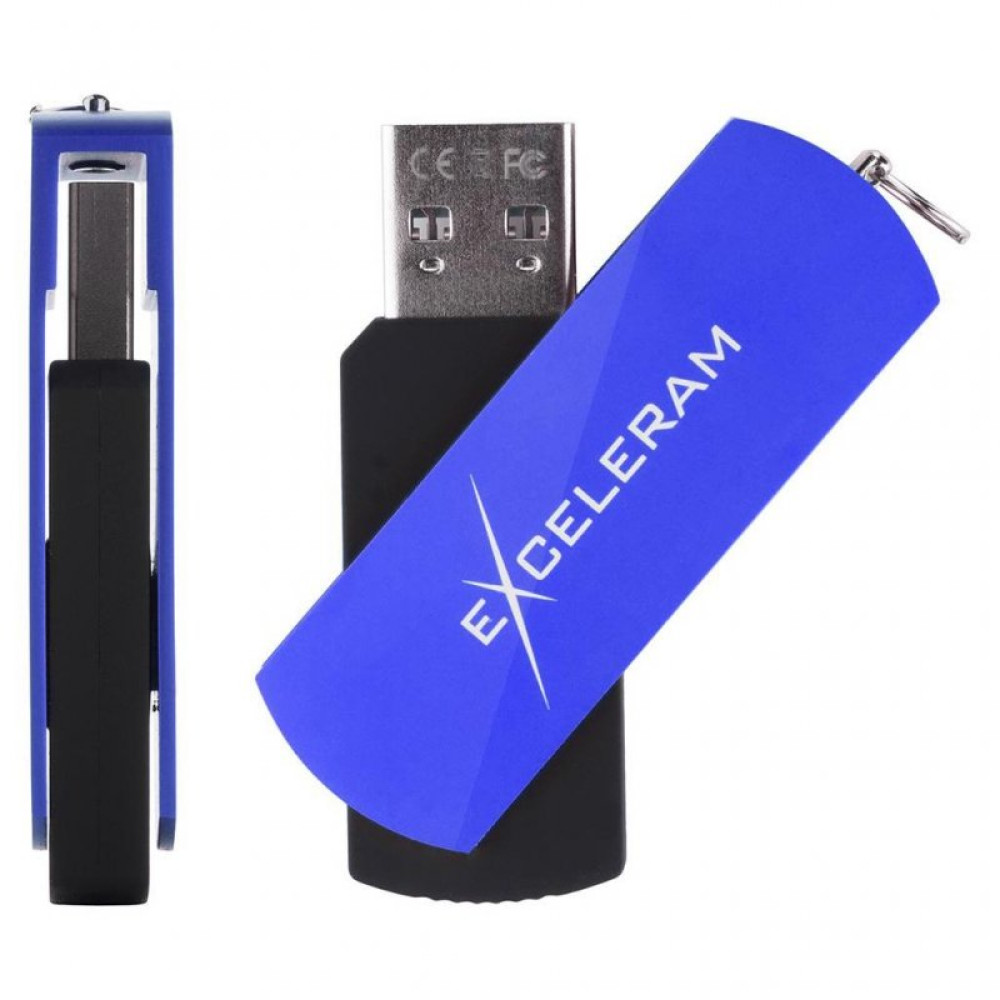USB флеш накопитель eXceleram 64GB P2 Series Blue USB 2.0 (EXP2U2BLB64)