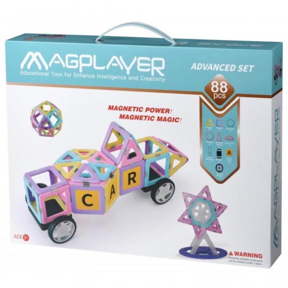 Конструктор Magplayer магнитный набор 88 эл. (MPH2-88) Конструктор Magplayer магнитный набор 88 эл. (MPH2-88)