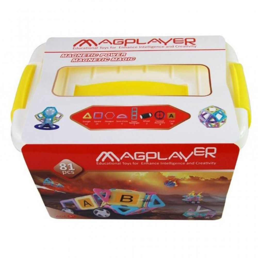 Конструктор Magplayer магнитный набор бокс 81 эл (MPT2-81) Конструктор Magplayer магнитный набор бокс 81 эл (MPT2-81)